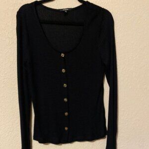 Pullover Black Knit Top